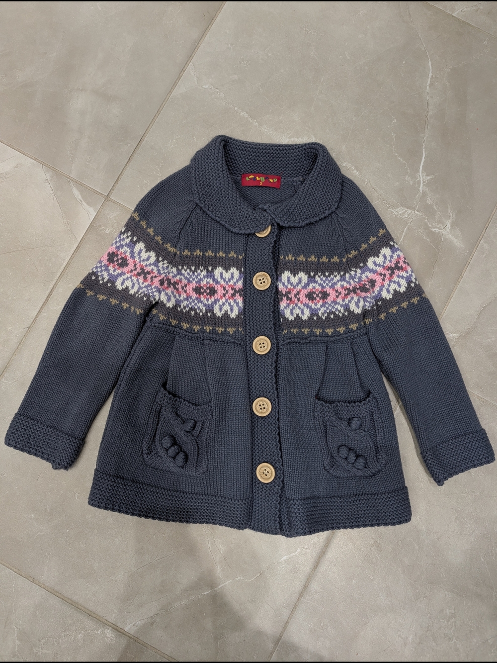 2/$25 Lollypop Fair Isle Wool Blend Cardigan – Toddler Size 2T